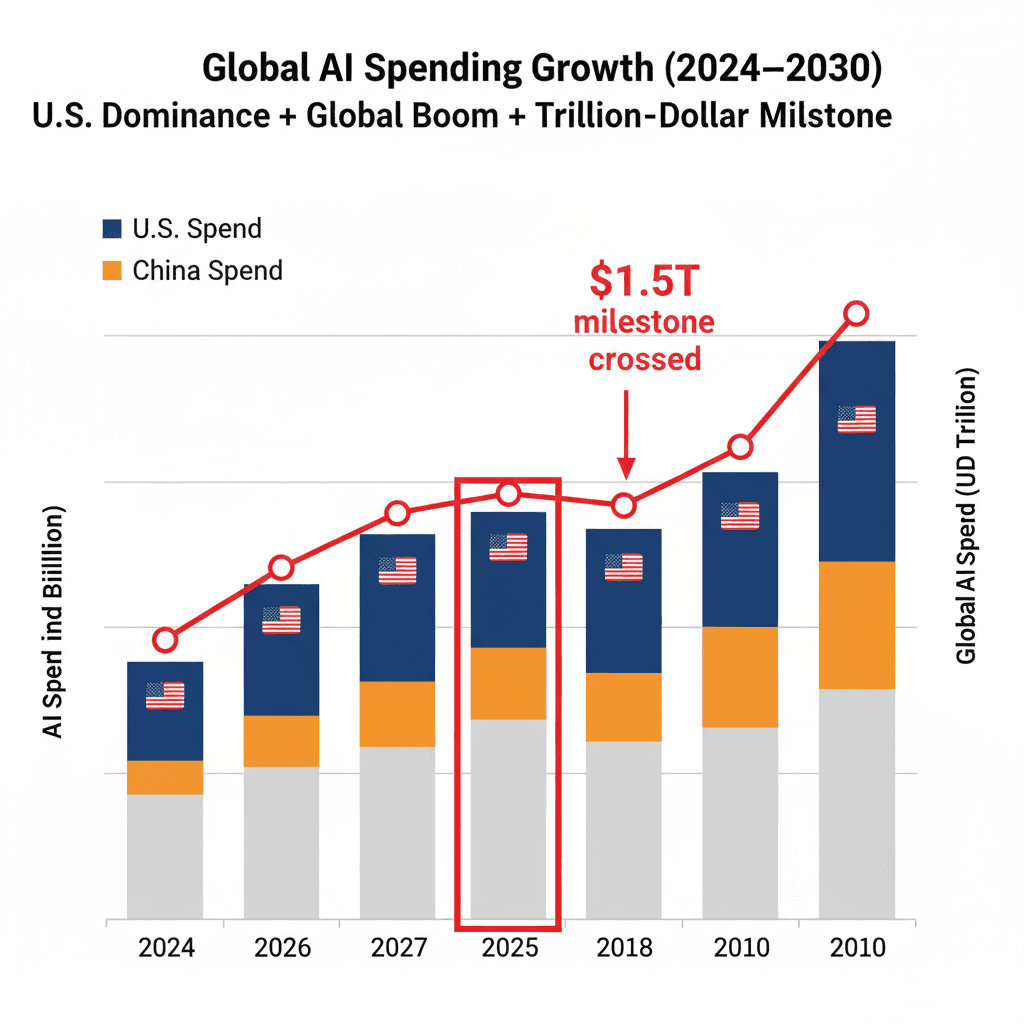 Enterprise AI spending forecast chart 2023–2030, Gartner